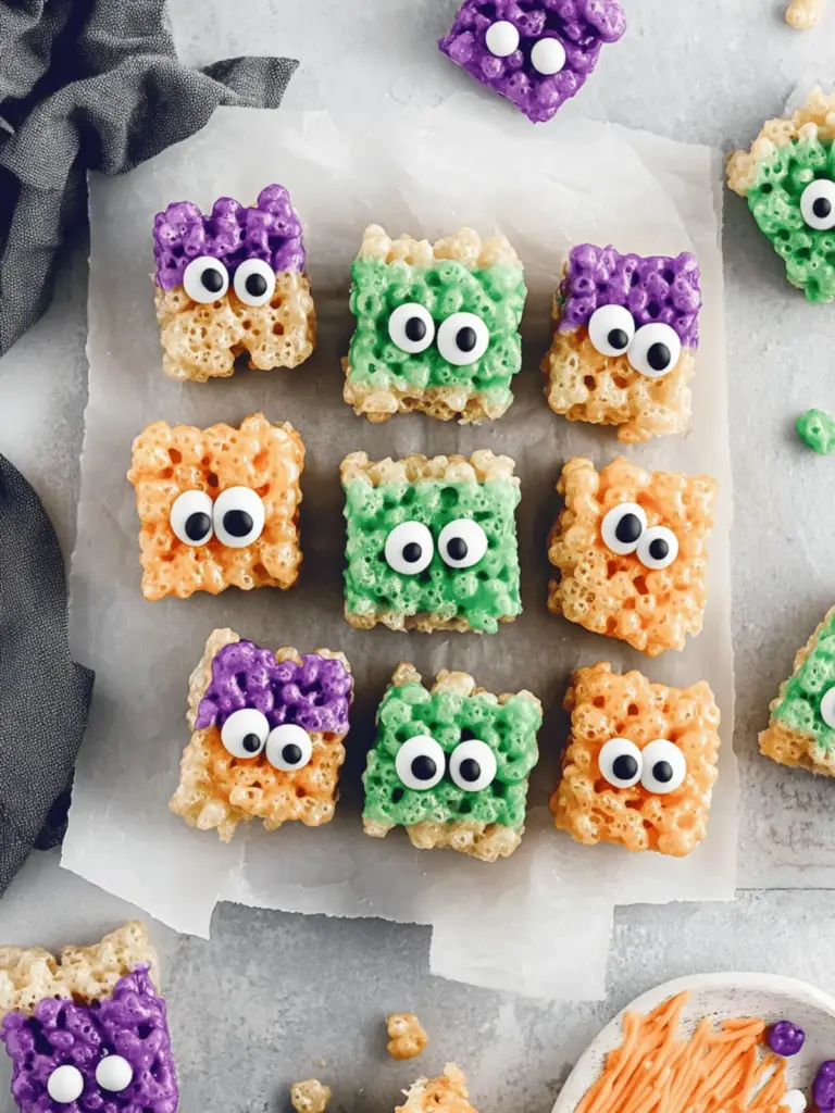Easy Rice Krispie Monster Treats