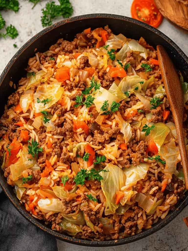 Cabbage Ground Beef and Rice