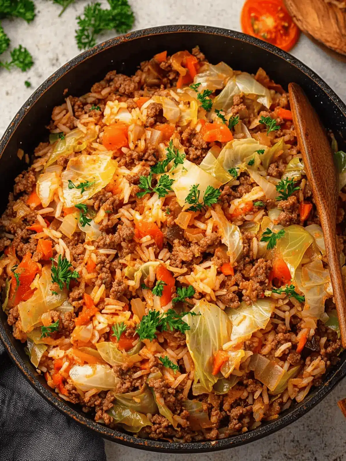 Cabbage Ground Beef and Rice