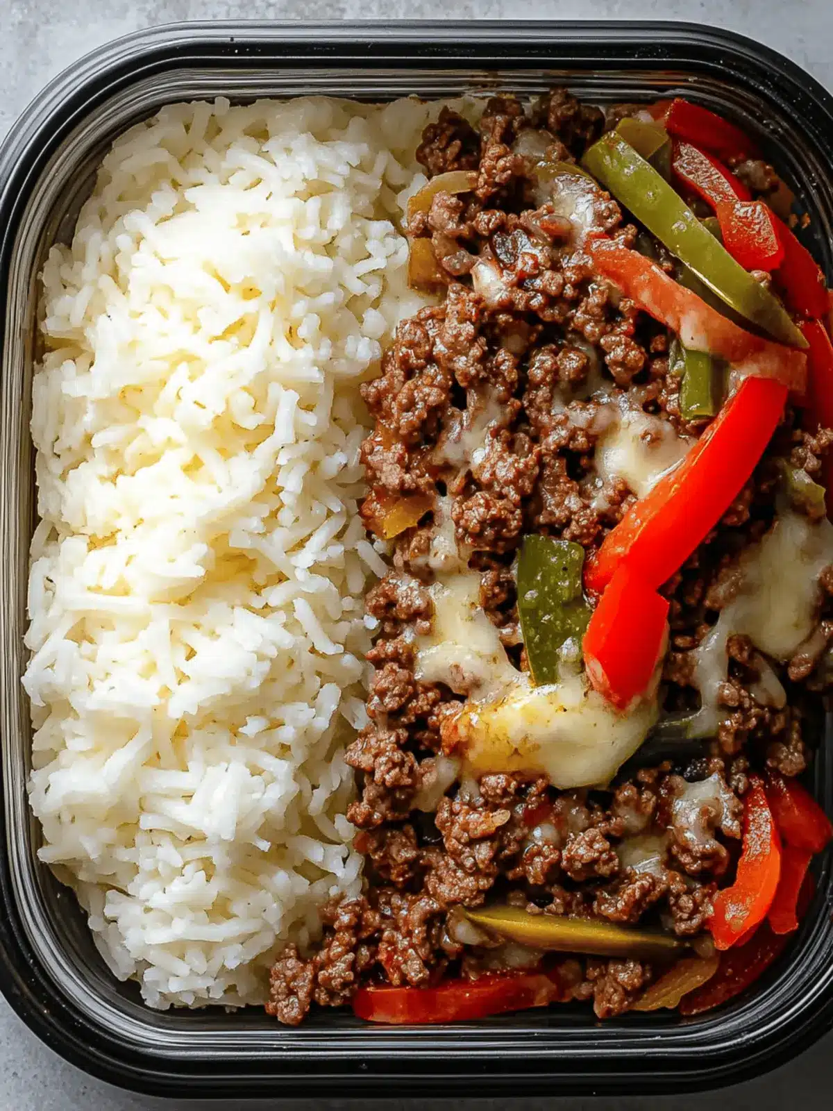 Ground Beef Philly Cheesesteak Meal Prep