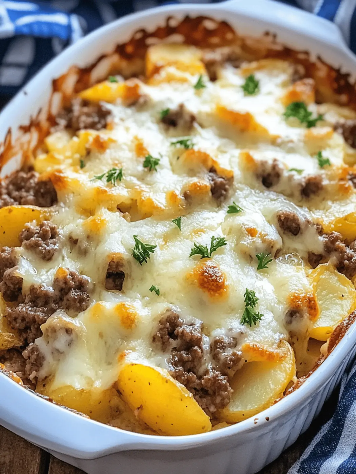 Cheesy Hamburger Potato Casserole