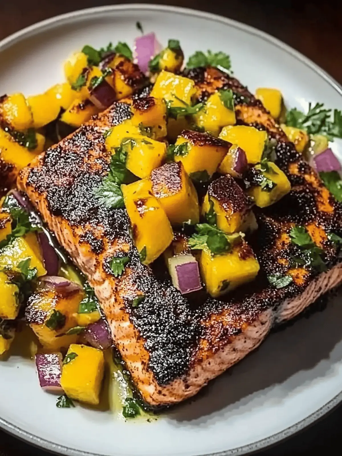 Blackened Salmon with Mango Salsa