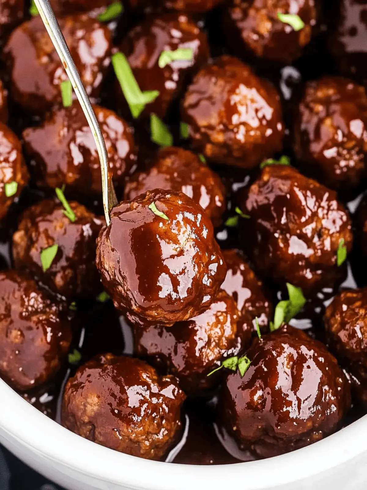 Sticky BBQ Slow Cooker Meatballs