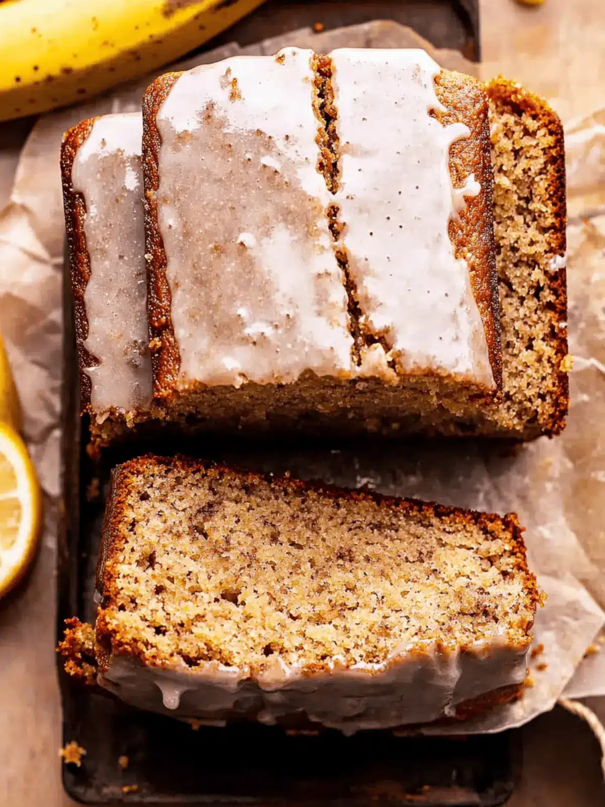 Ultra Moist Brown Butter Banana Bread with Glaze
