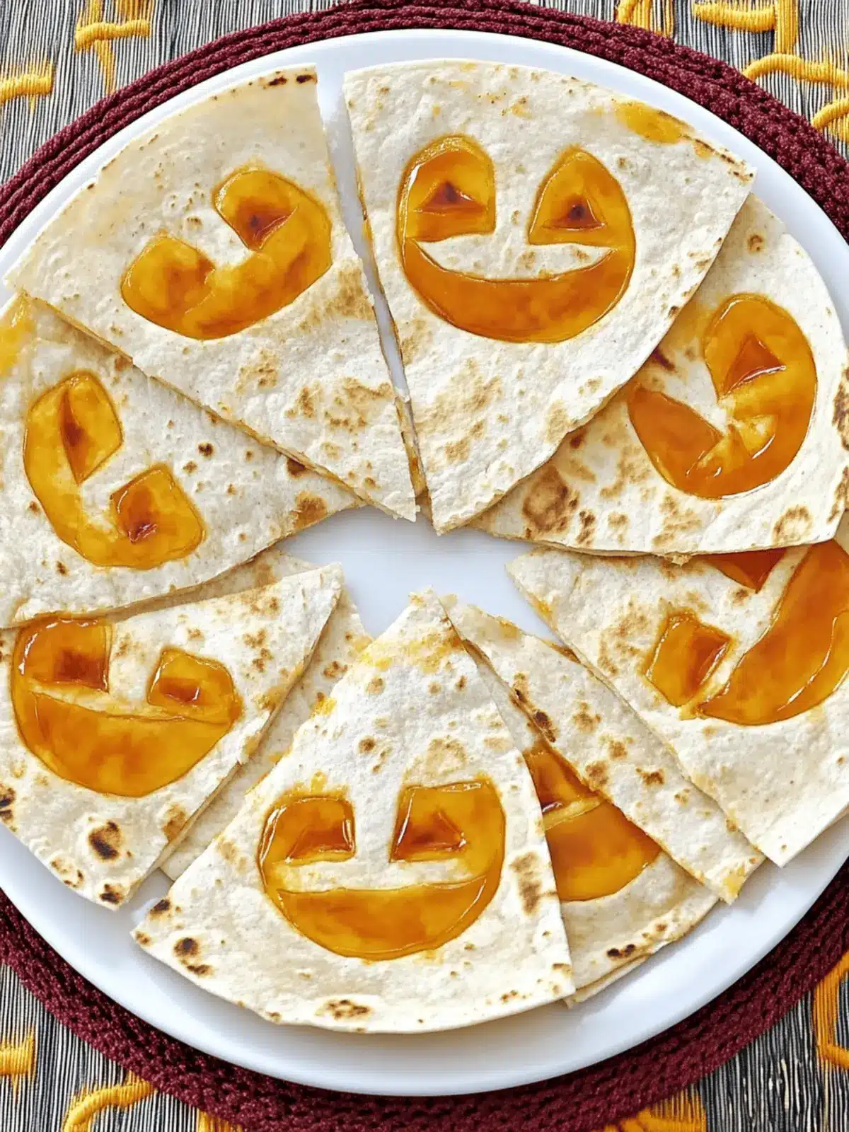 Jack o Lantern Quesadillas