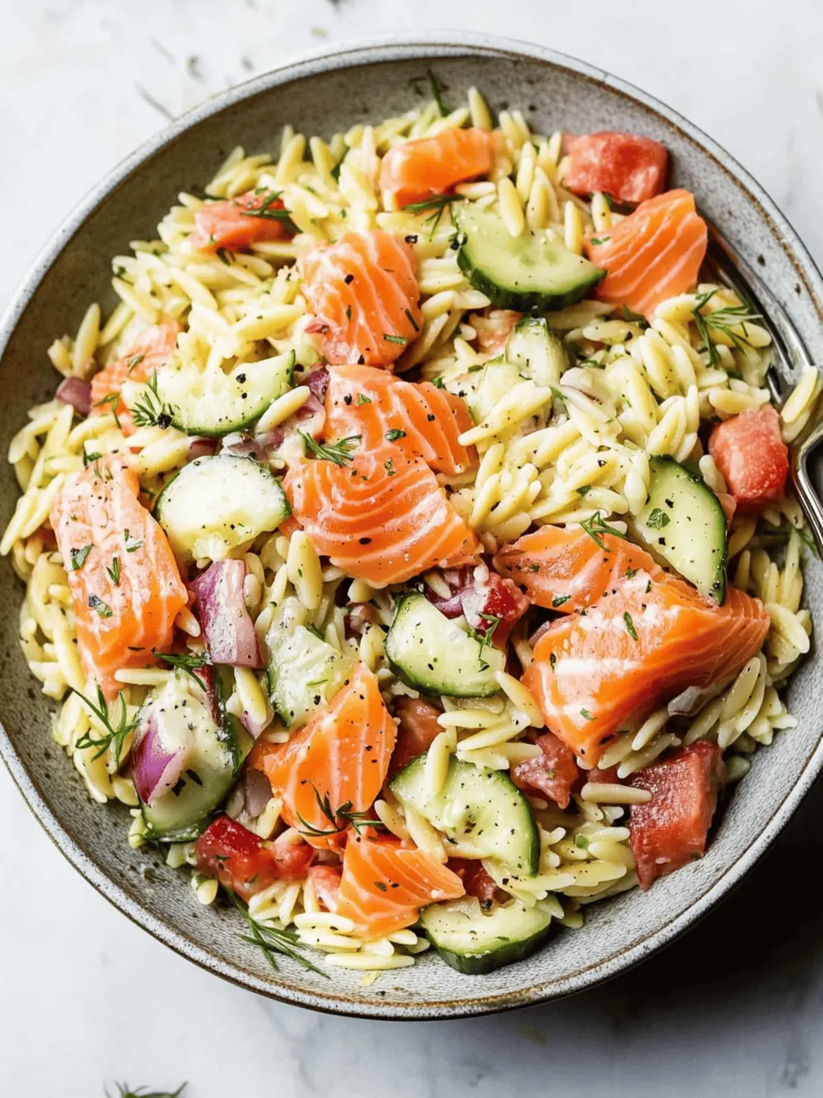 Smoked Salmon Orzo Salad