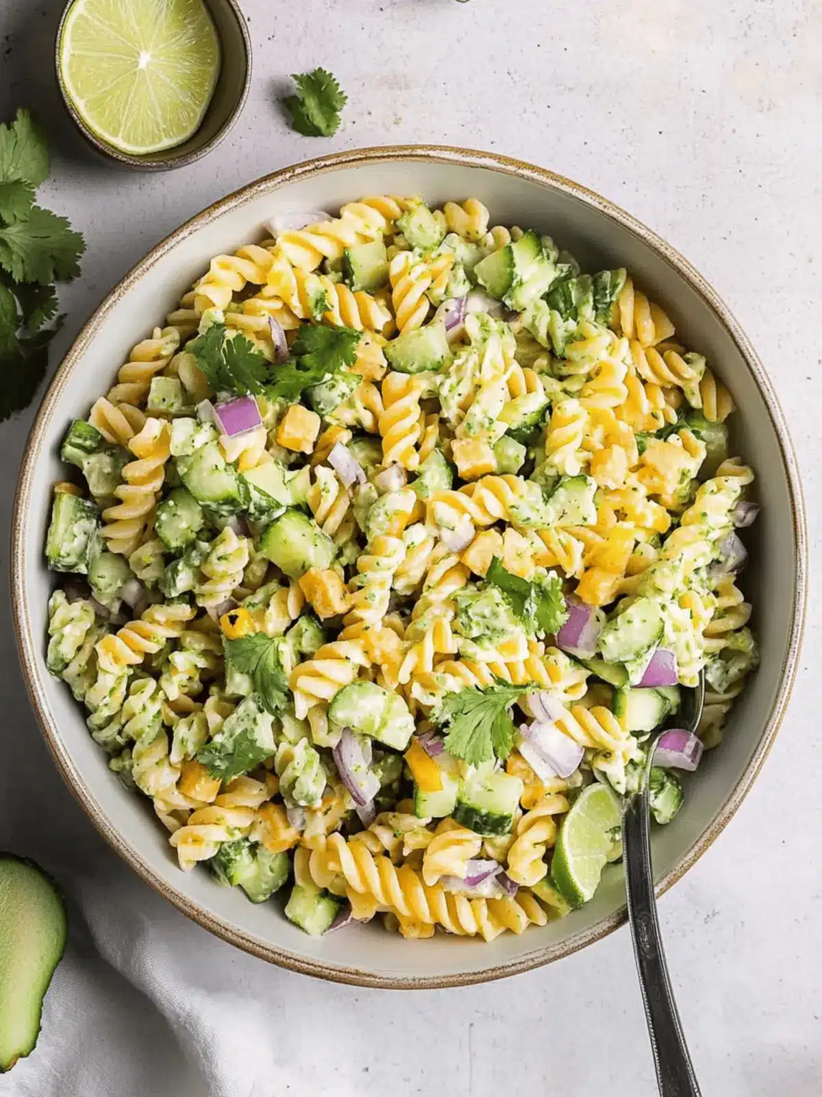 Fresh & Healthy Cilantro Lime Pasta Salad