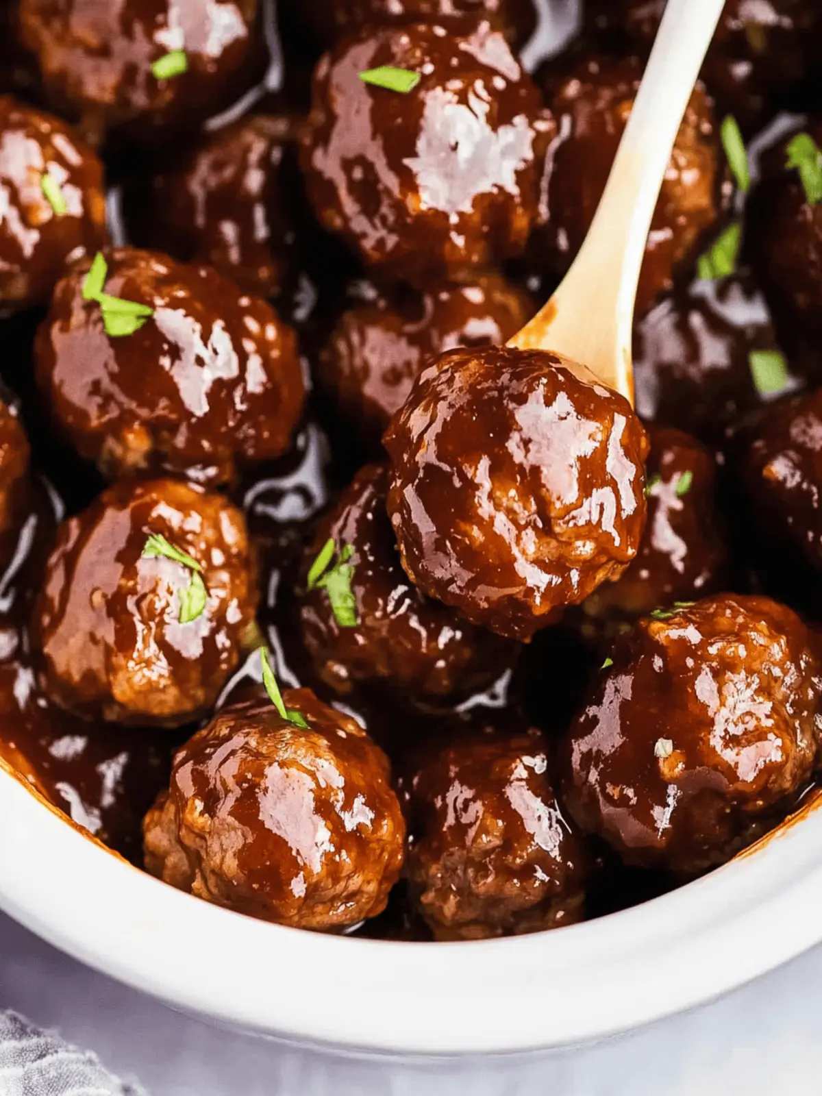 Sticky BBQ Slow Cooker Meatballs
