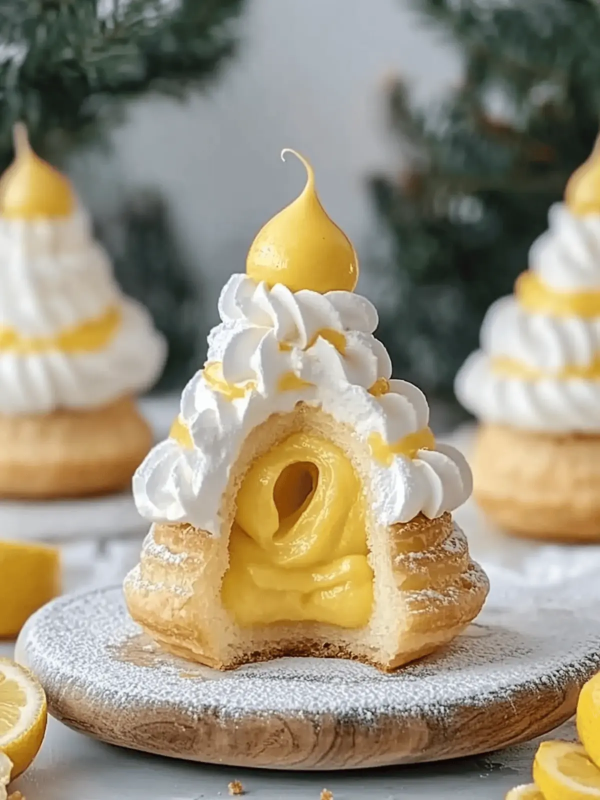 Light choux pastries filled with lemon cream