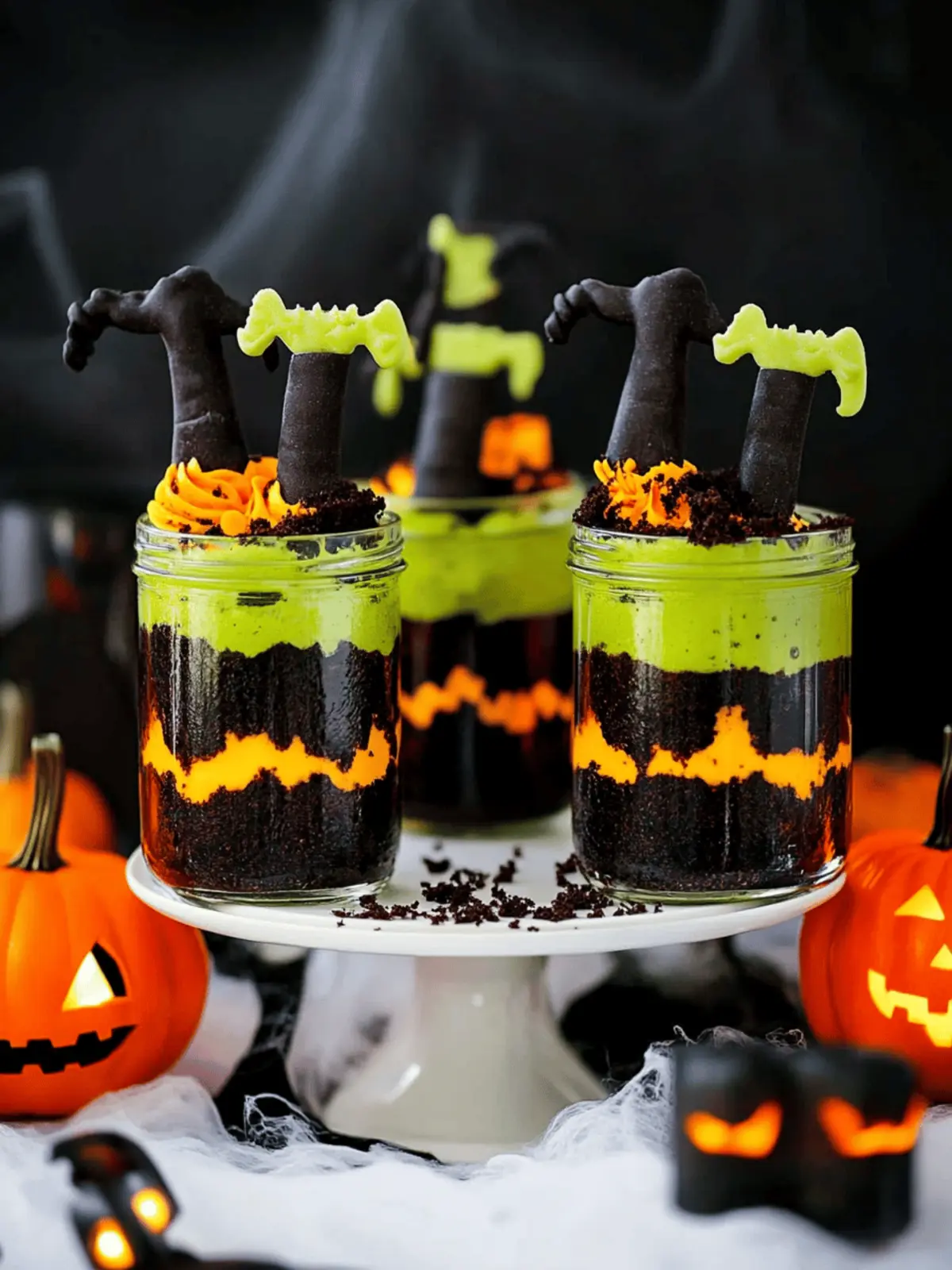 Witches' Brew Halloween Cake Jars