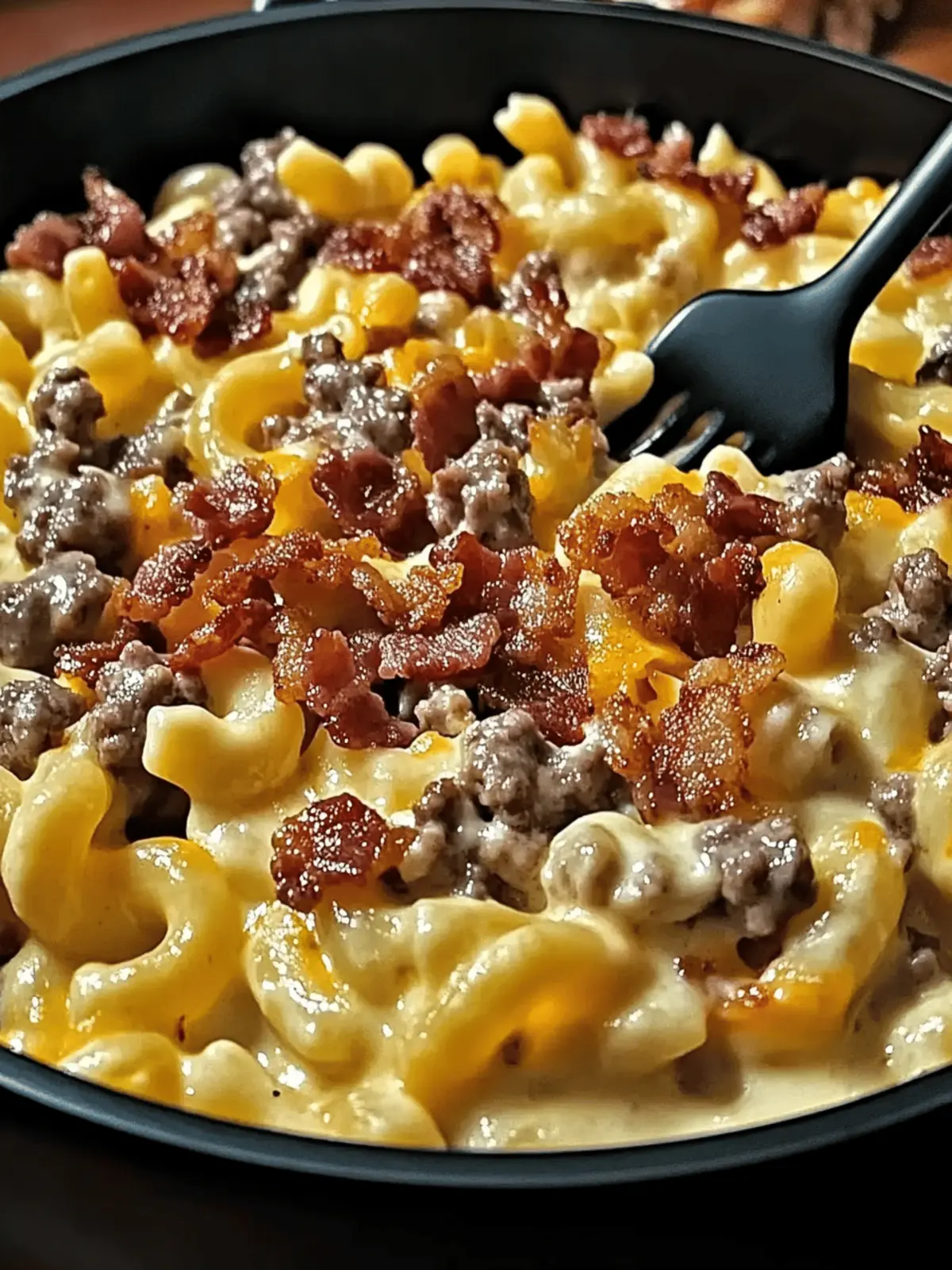 Loaded Bacon Cheeseburger Alfredo Pasta