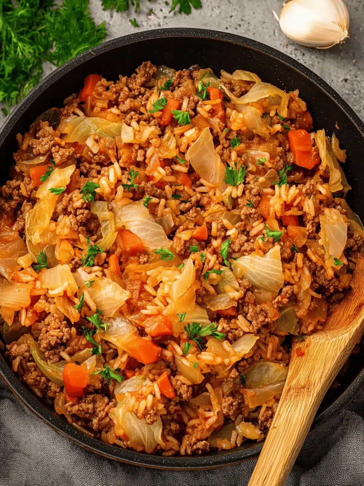 Cabbage Ground Beef and Rice