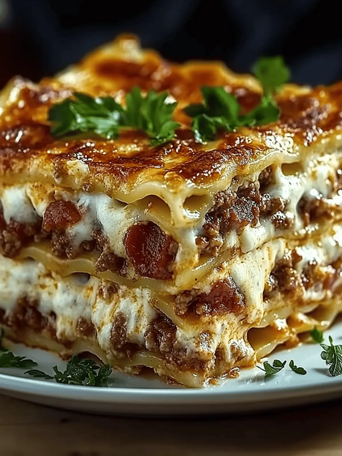 Parmesan Garlic Bacon Cheeseburger Lasagna