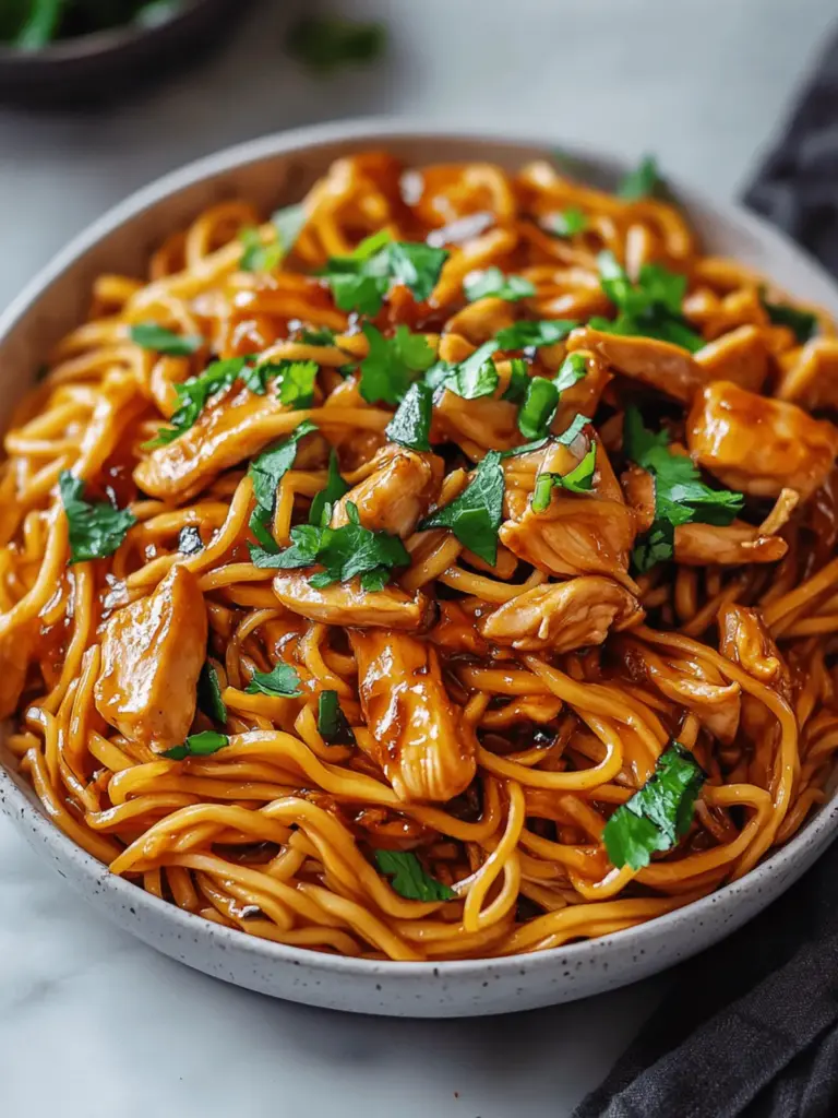 Sticky Garlic Chicken Noodles