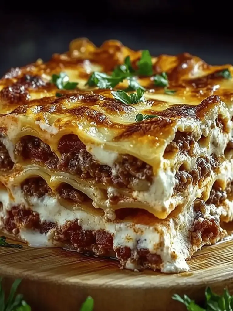 Parmesan Garlic Bacon Cheeseburger Lasagna
