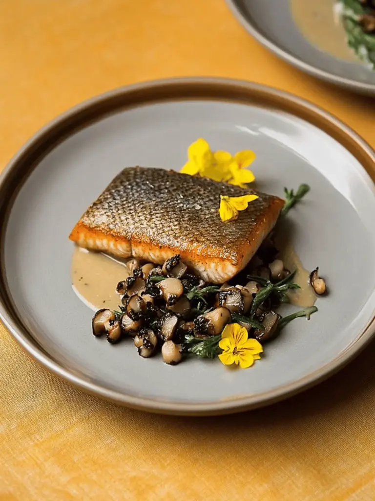 Trout with Morels and Wild Onions