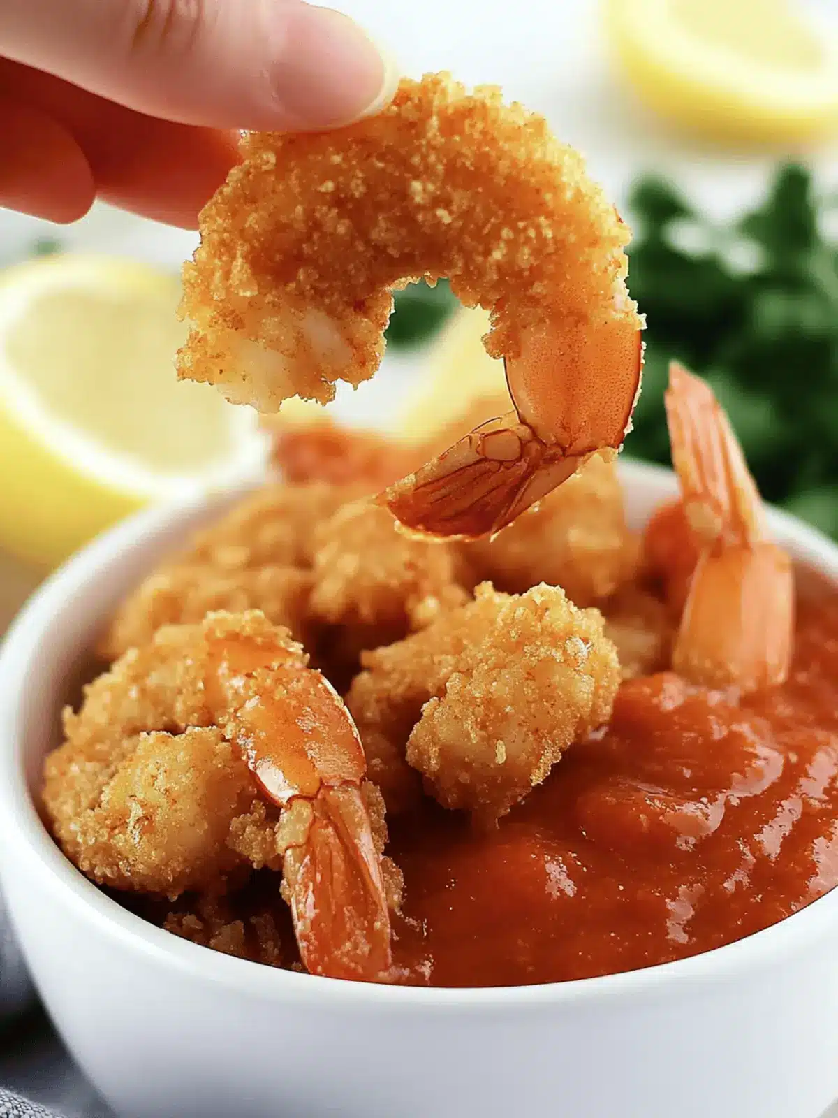 Keto Fried Shrimp with Cocktail Sauce