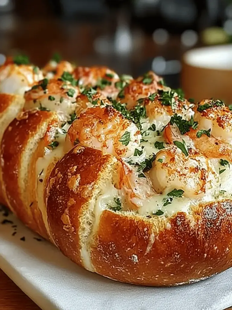 Crabby Shrimp-Stuffed Garlic Bread Bombs
