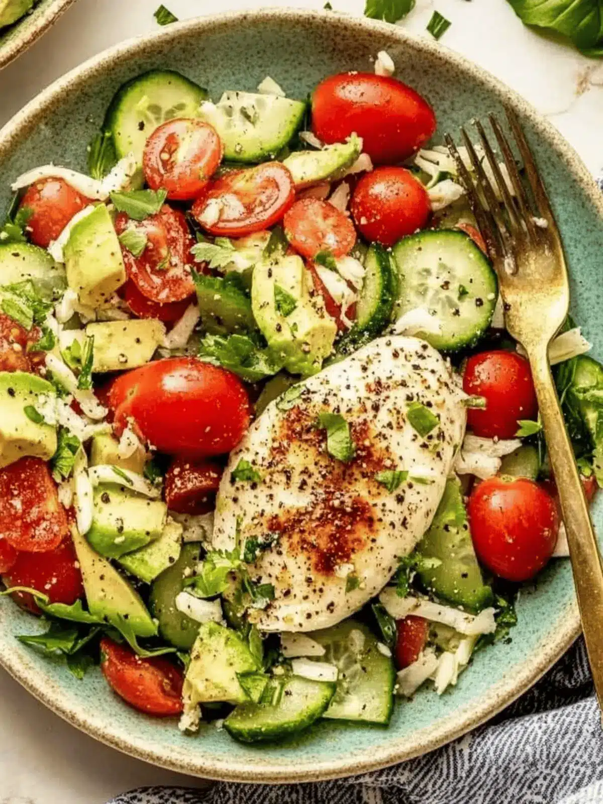 Tomato Cucumber Avocado Salad