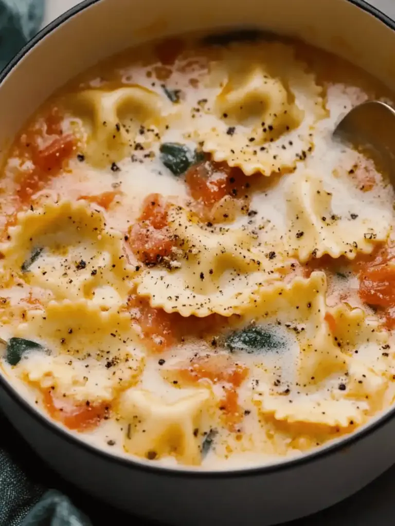 One Oven Ravioli Soup