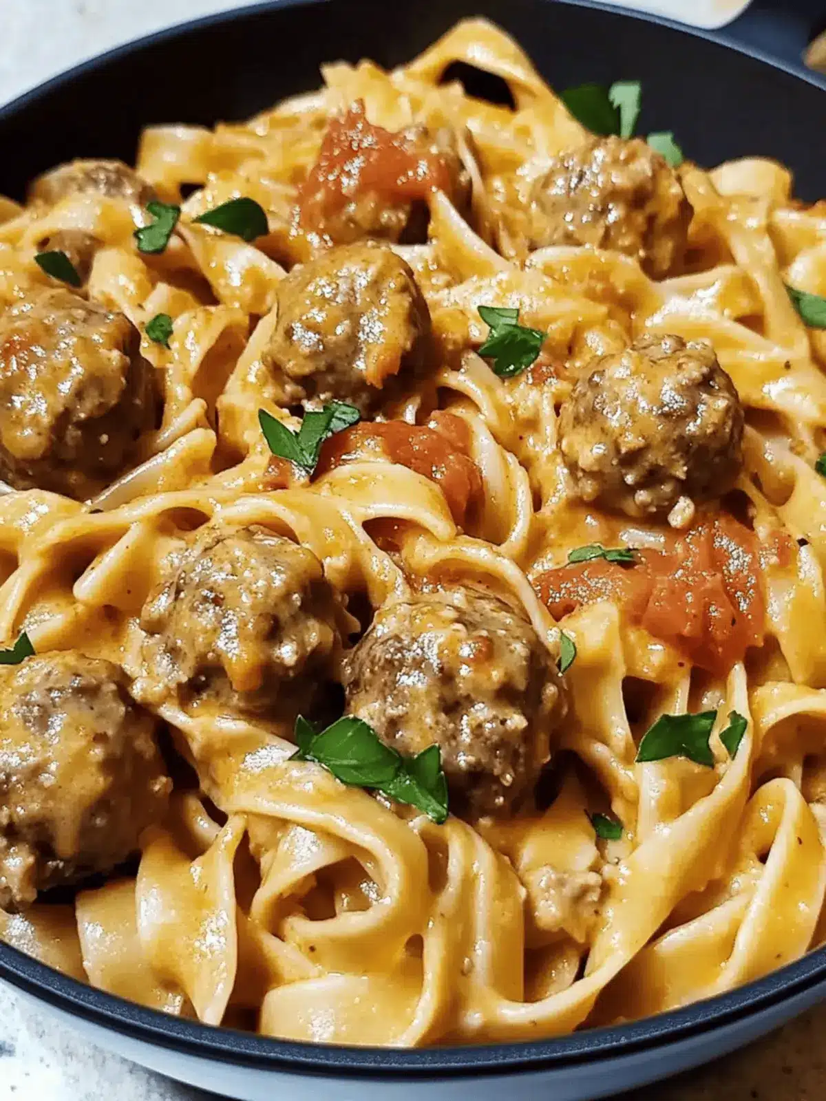 Creamy Cajun Meatball Pasta