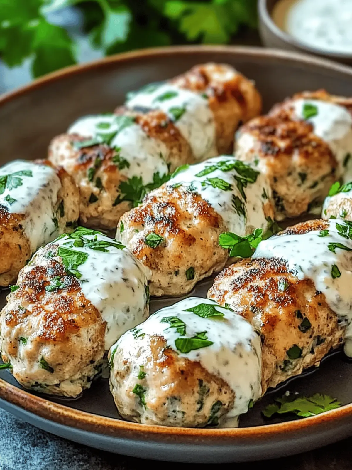Chicken Kofta with Garlic Yogurt Sauce: A Flavorful Easy Dinner 2 Chicken Kofta with Garlic Yogurt Sauce