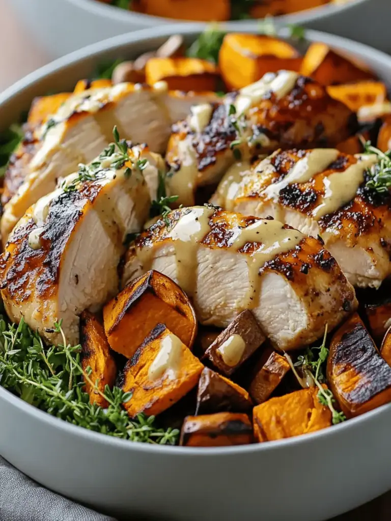 Maple Dijon Chicken & Roasted Sweet Potato