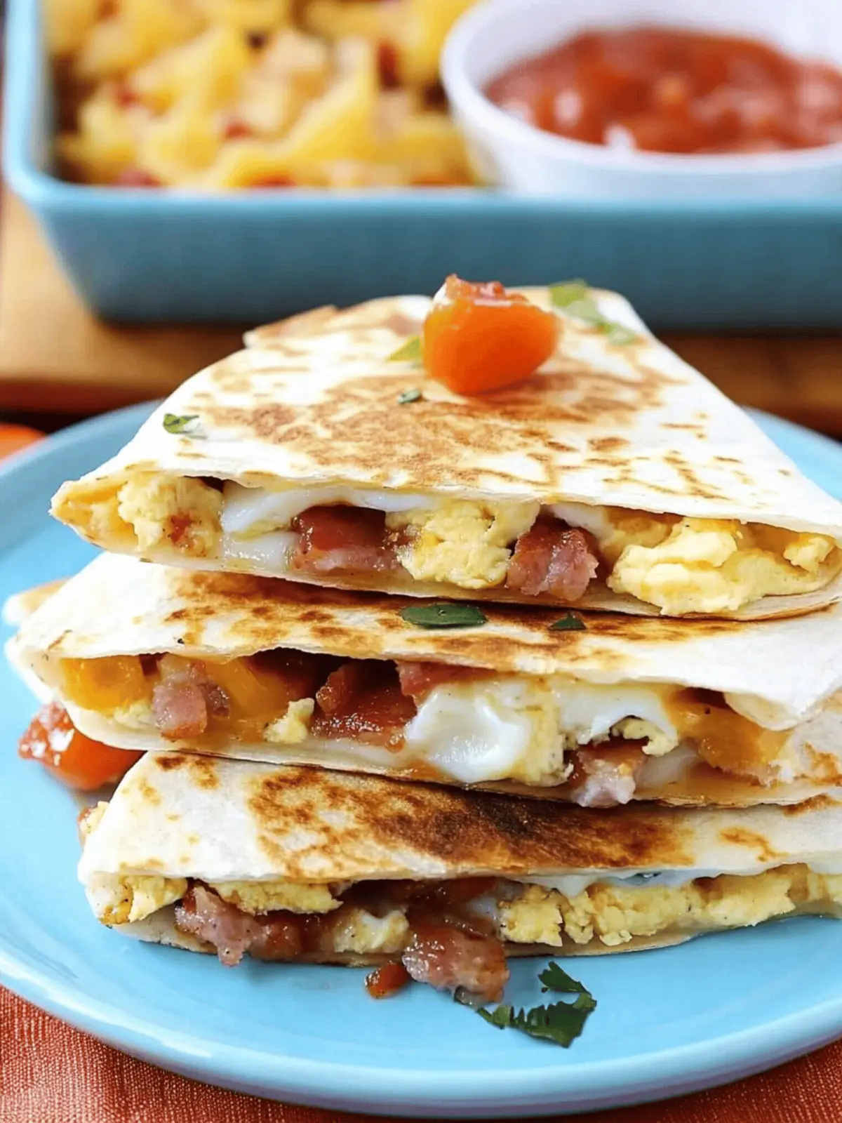 Bacon Egg and Cheese Breakfast Quesadillas