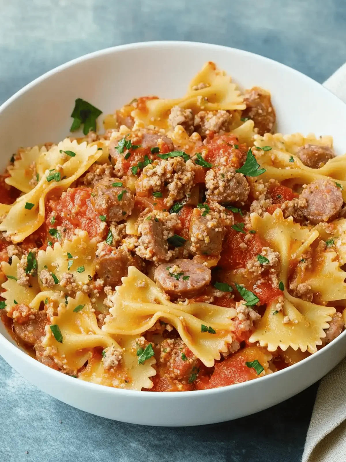 Italian Sausage Bow Tie Pasta