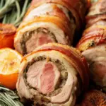 Stuffed Pork Tenderloin Wrapped in Bacon
