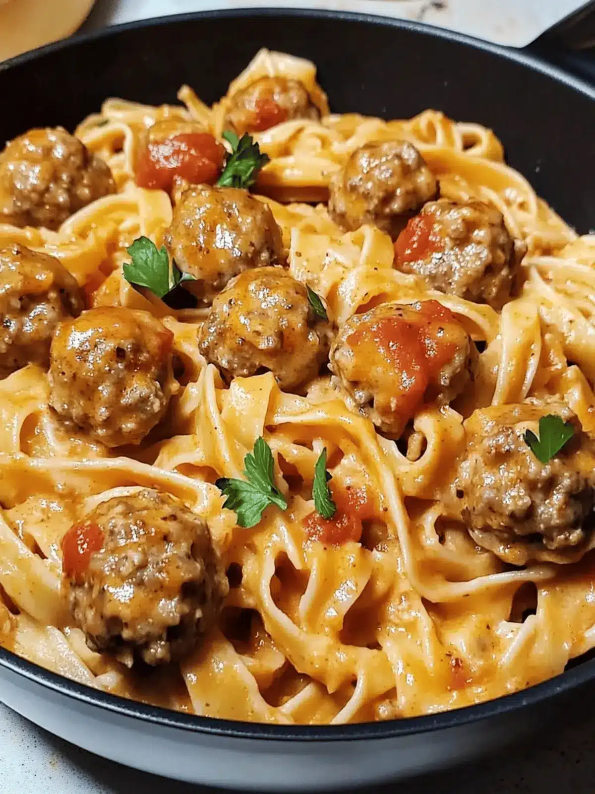 Creamy Cajun Meatball Pasta