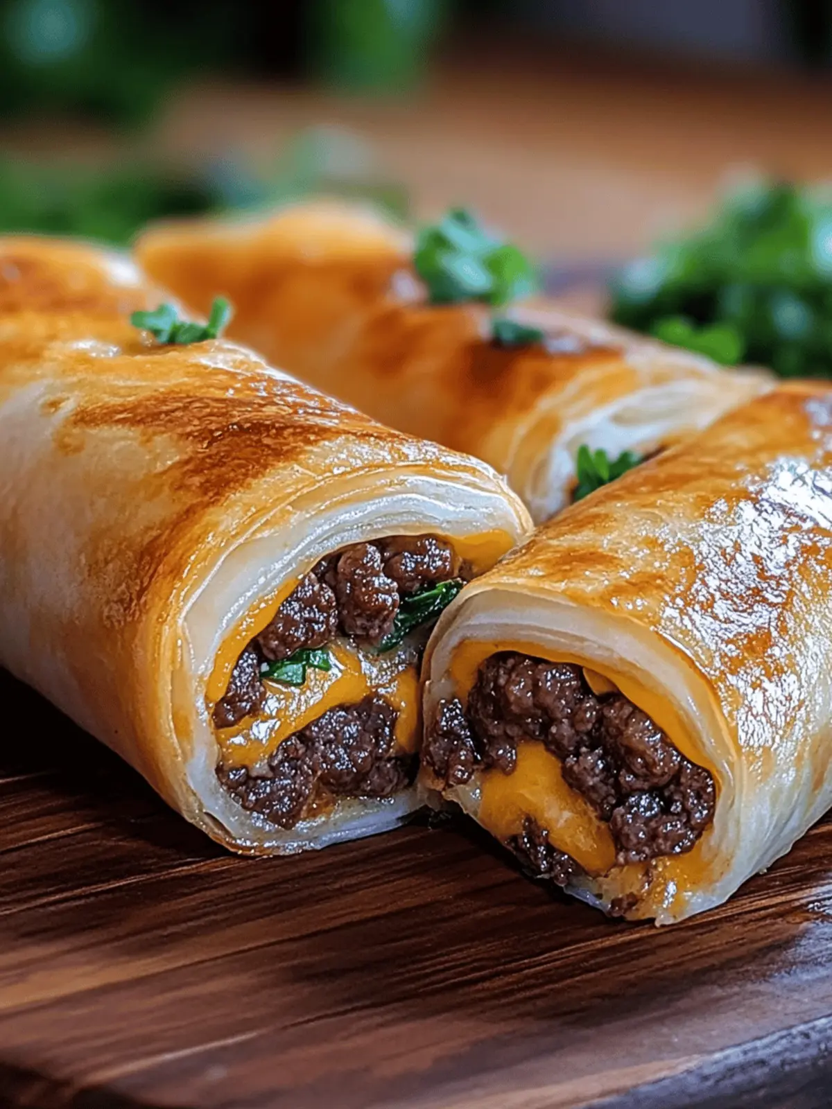 Garlic Butter Beef Cheeseburger Rollups