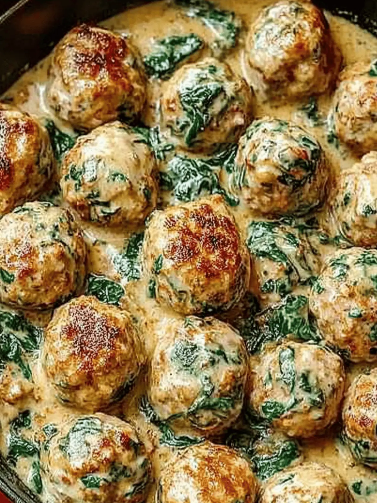Creamy Spinach Turkey Meatballs