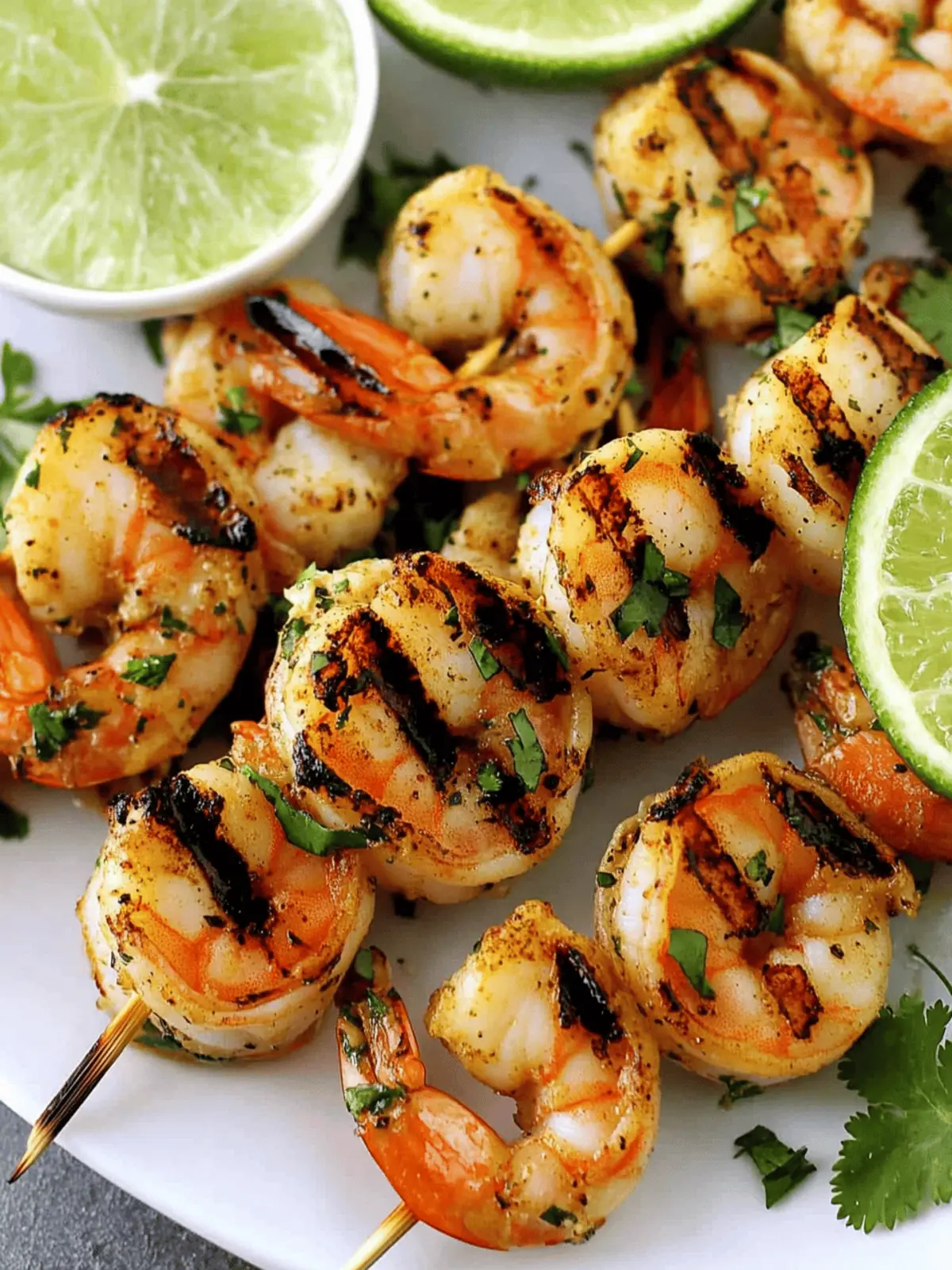 Grilled Lime Cilantro Shrimp Skewers