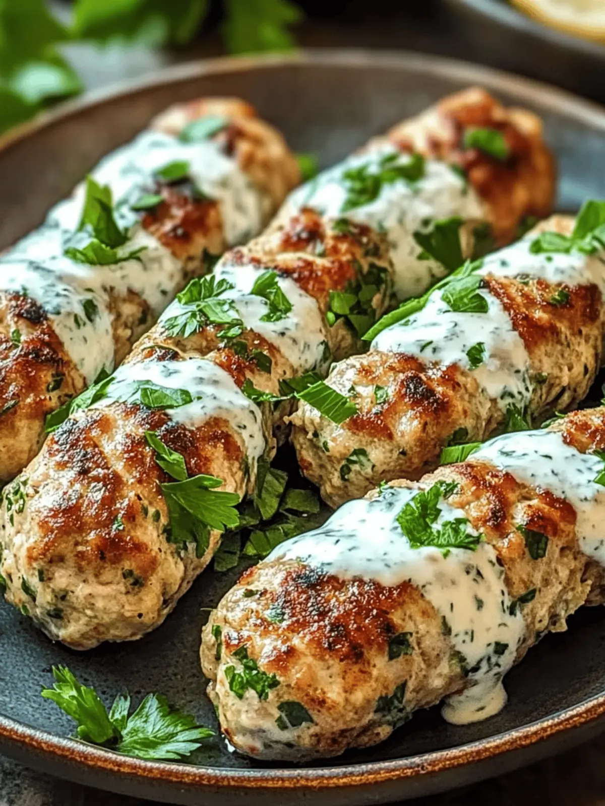 Chicken Kofta with Garlic Yogurt Sauce: A Flavorful Easy Dinner 3 Chicken Kofta with Garlic Yogurt Sauce