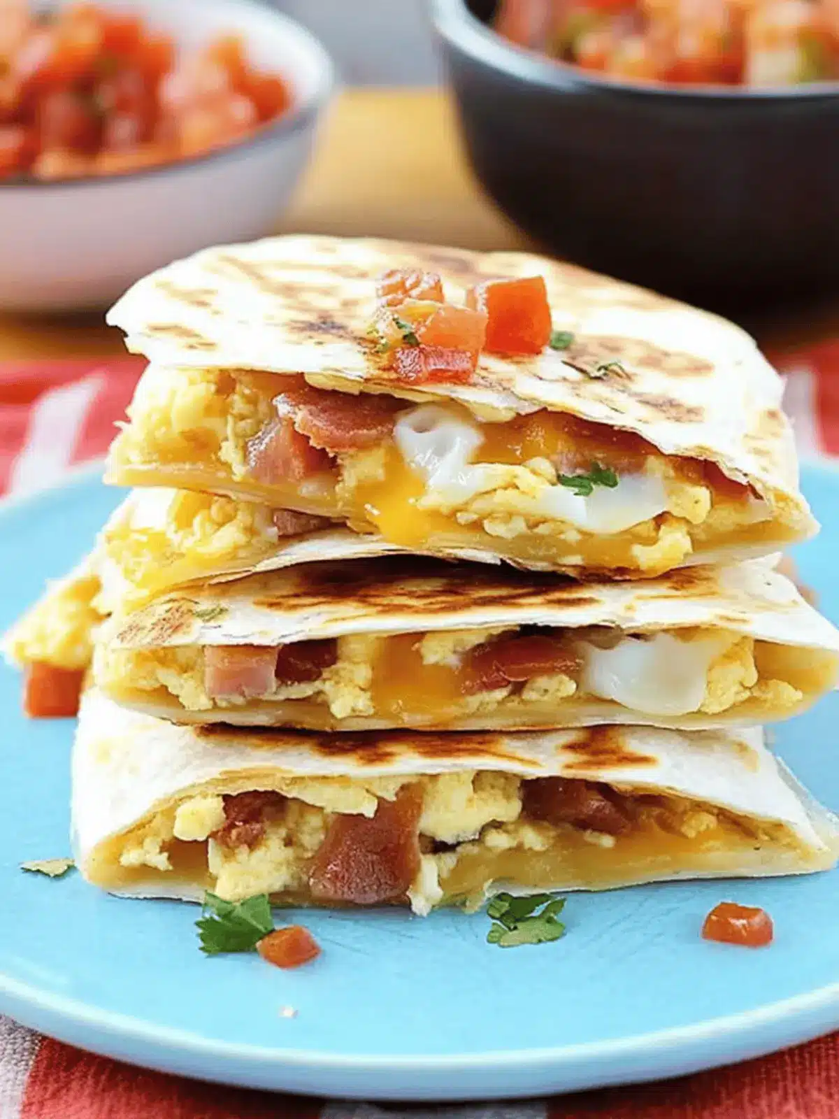 Bacon Egg and Cheese Breakfast Quesadillas