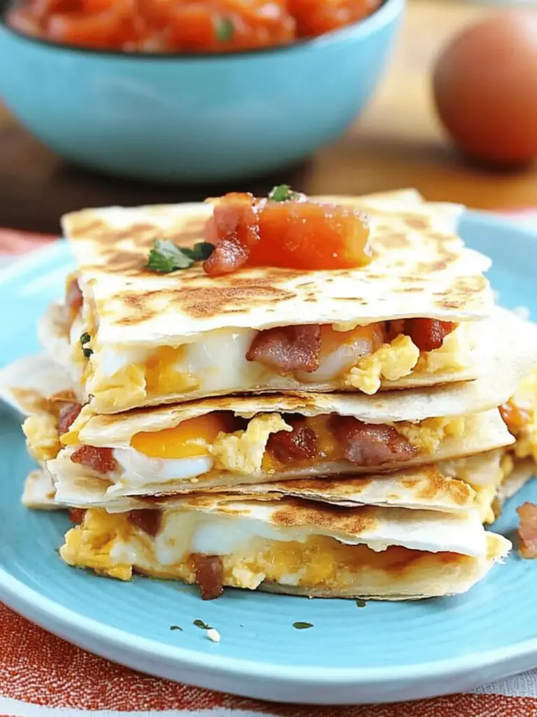 Bacon Egg and Cheese Breakfast Quesadillas