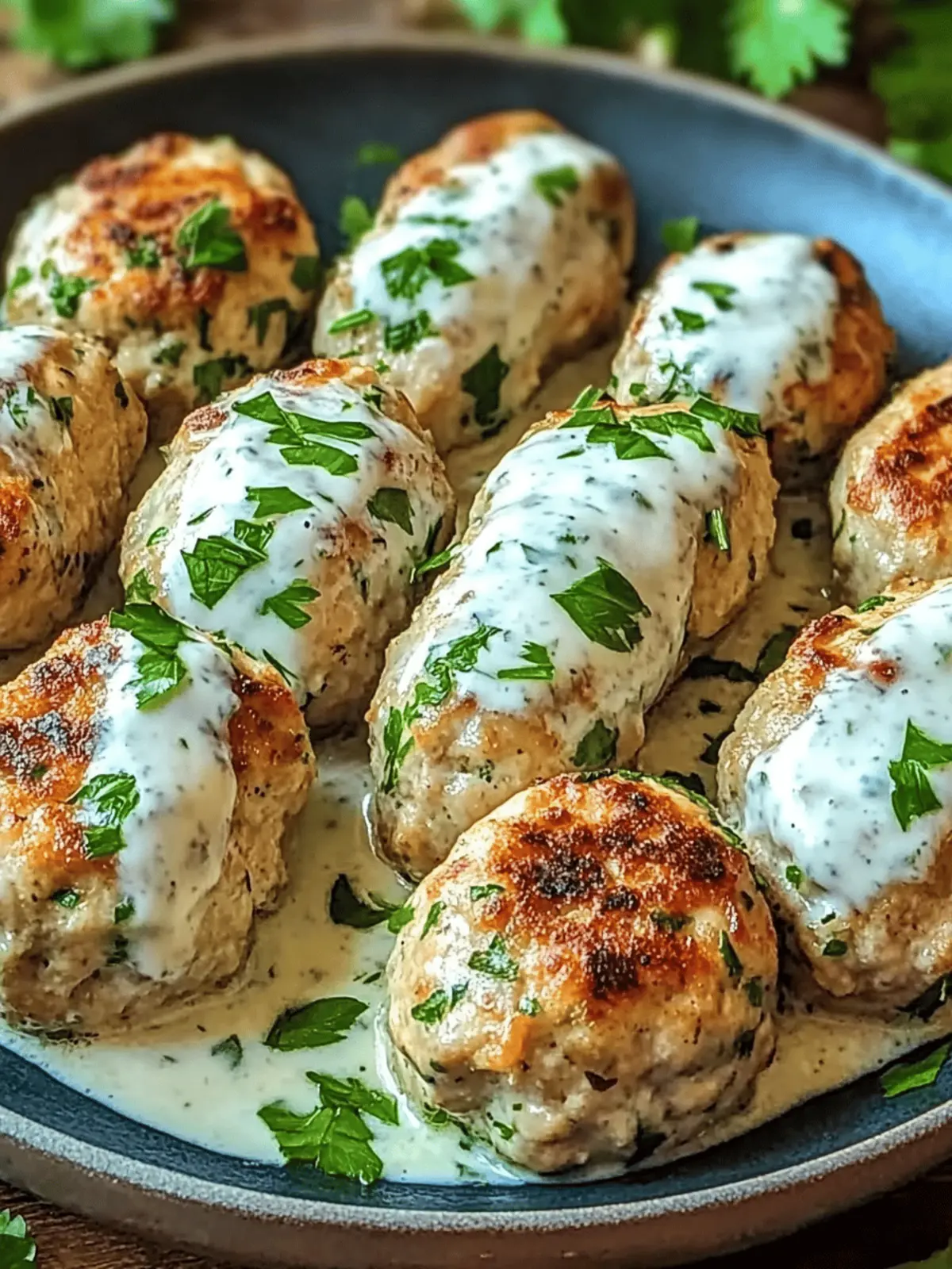 Chicken Kofta with Garlic Yogurt Sauce