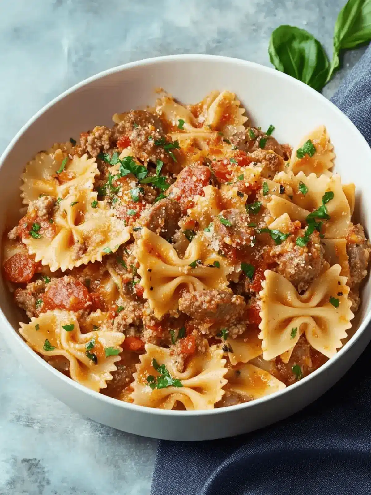 Italian Sausage Bow Tie Pasta
