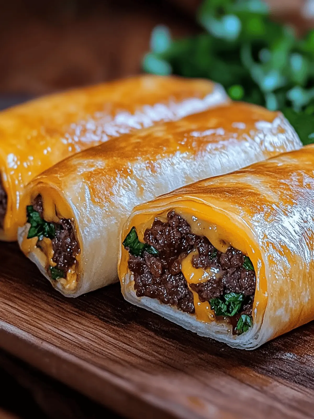 Garlic Butter Beef Cheeseburger Rollups