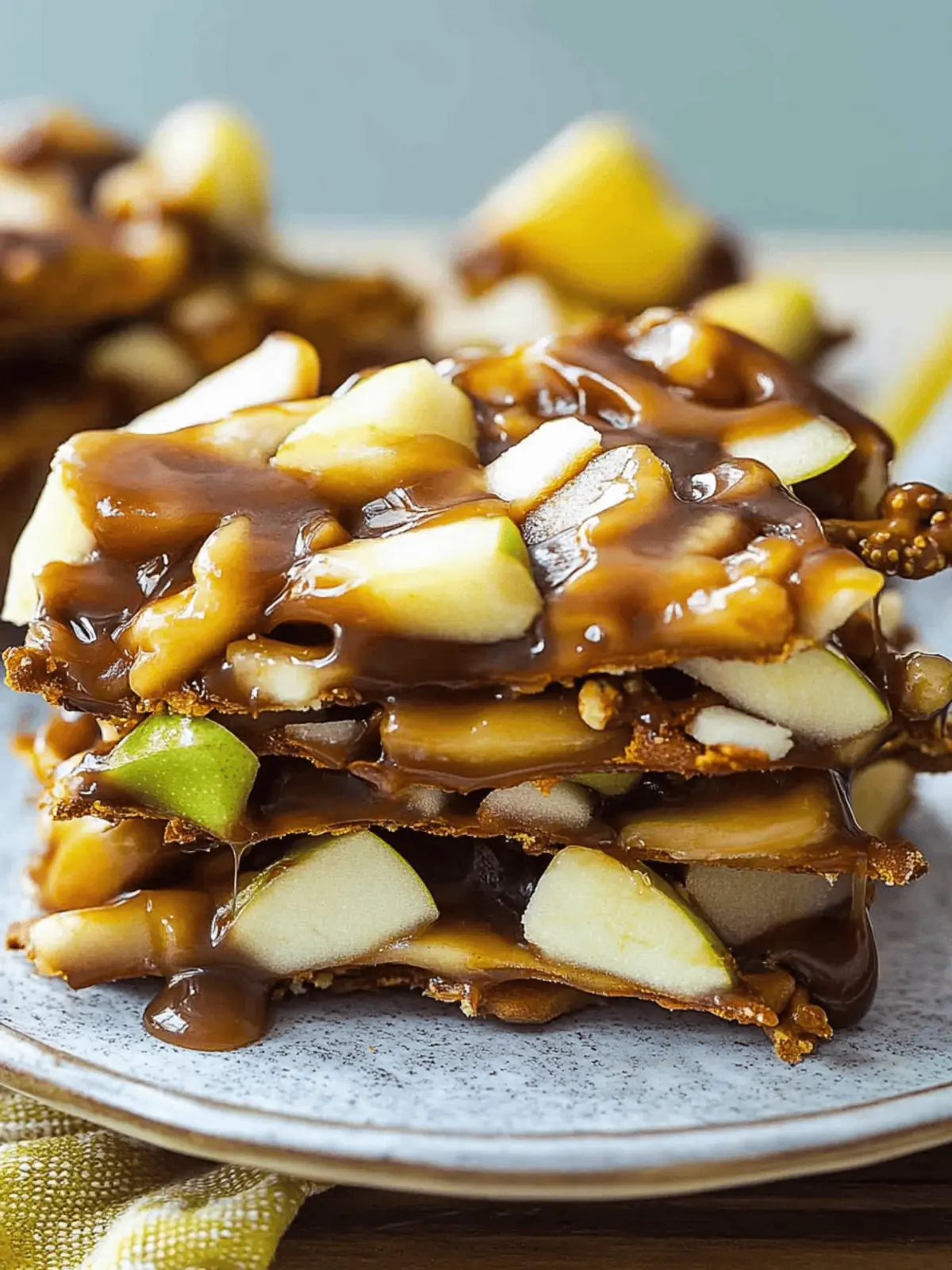 Caramel Apple Bark With Pretzels