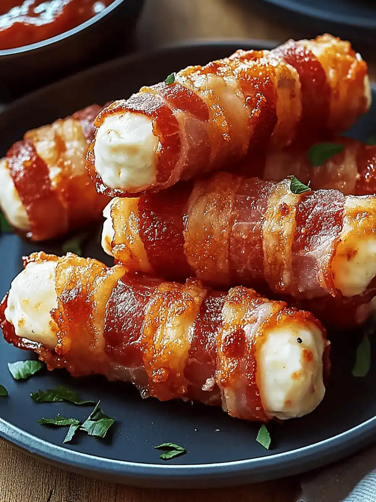 Crispy Bacon-Wrapped Mozzarella Sticks