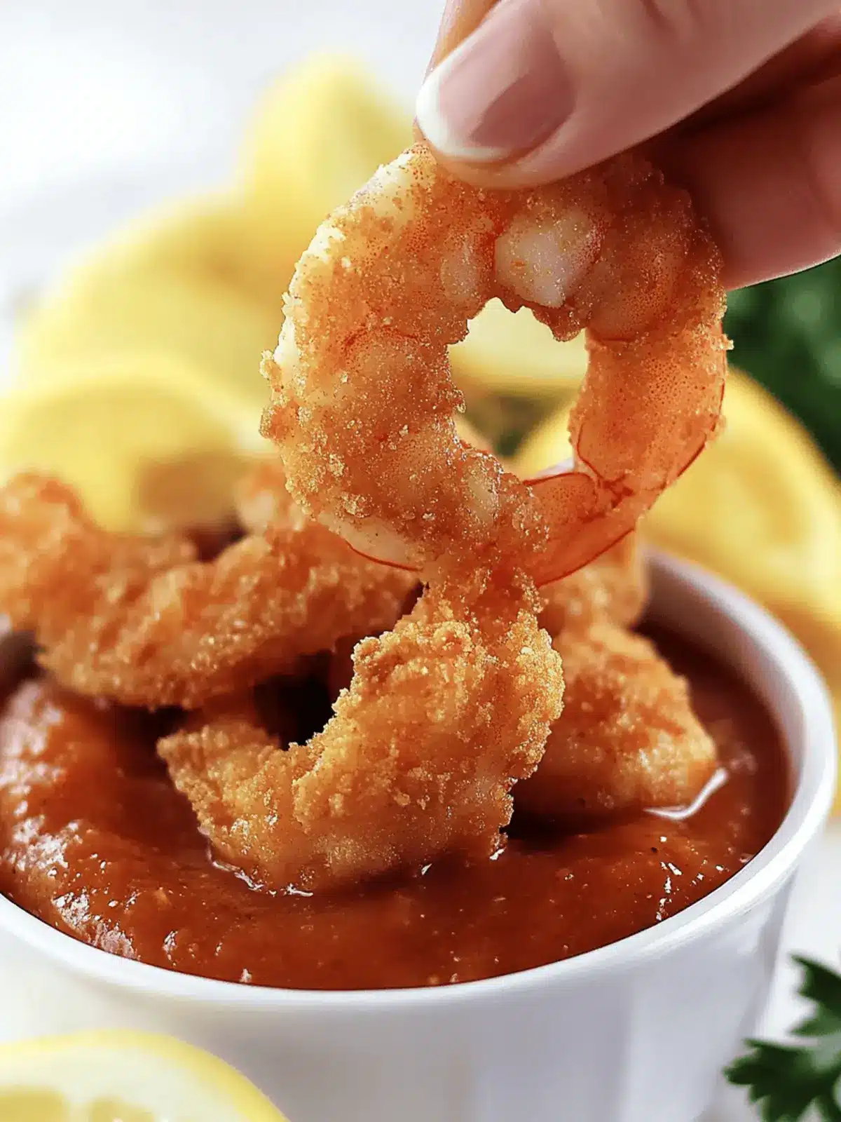 Keto Fried Shrimp with Cocktail Sauce