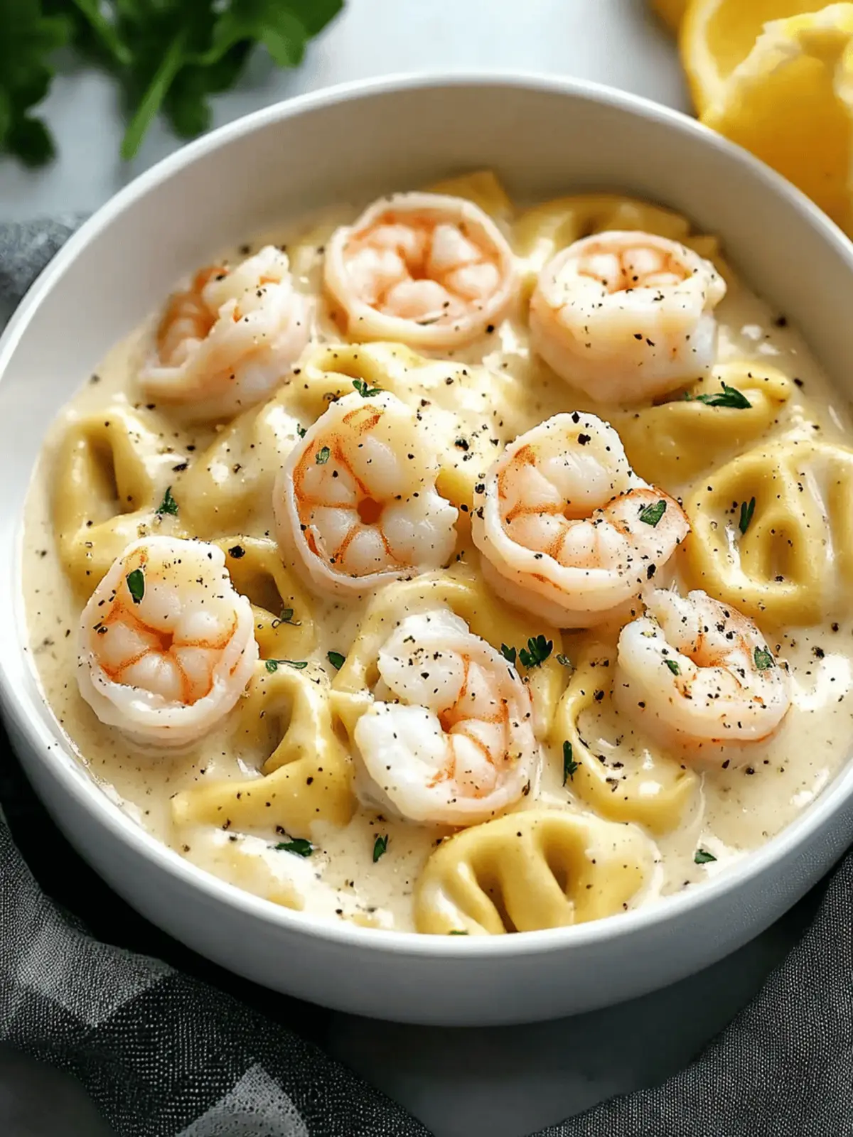 Shrimp Tortellini Alfredo