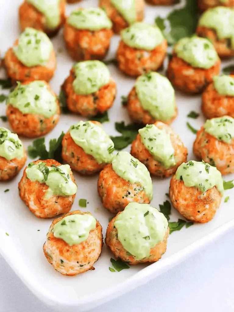Salmon Balls with Creamy Avocado Sauce