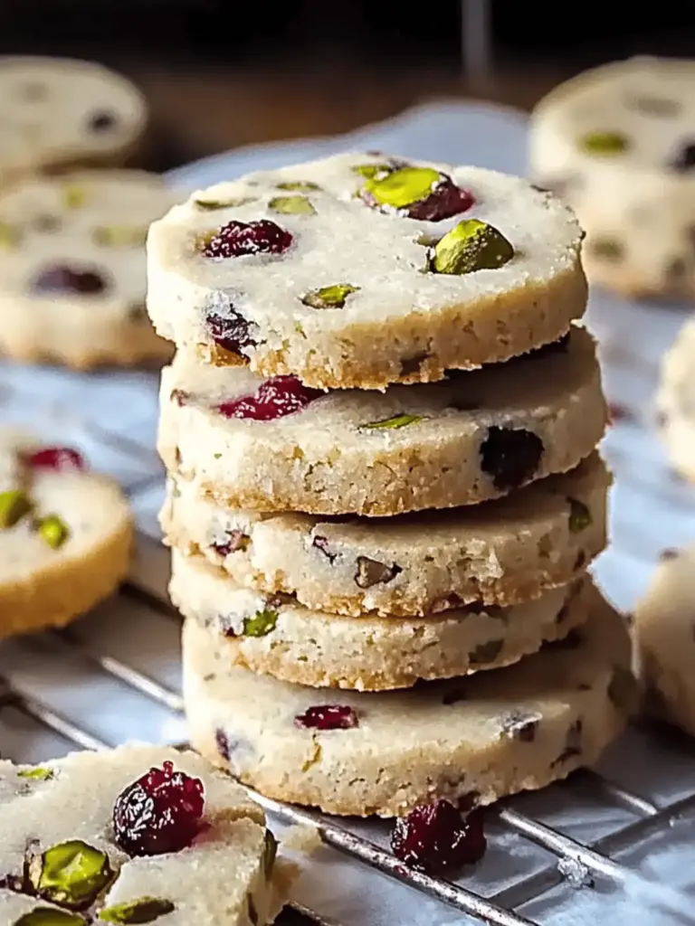 Cranberry Pistachio Shortbread Cookies