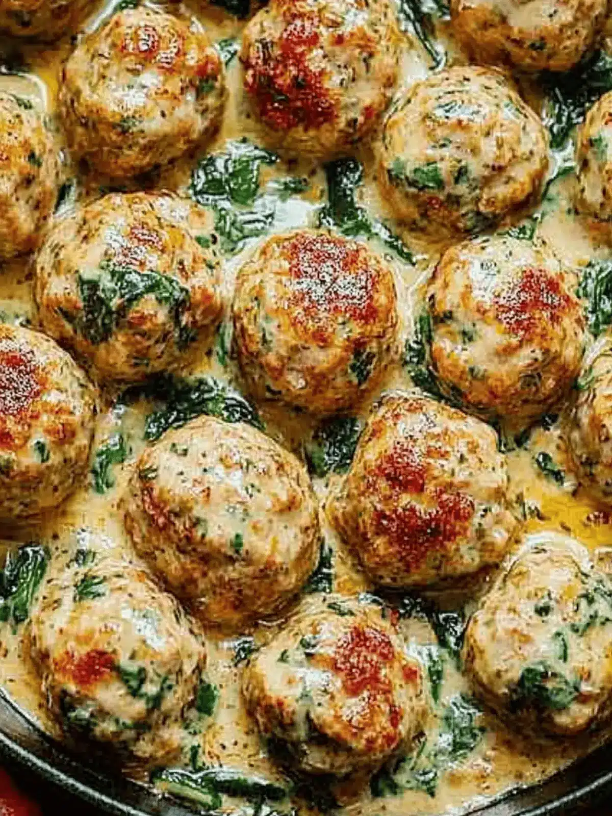Creamy Spinach Turkey Meatballs