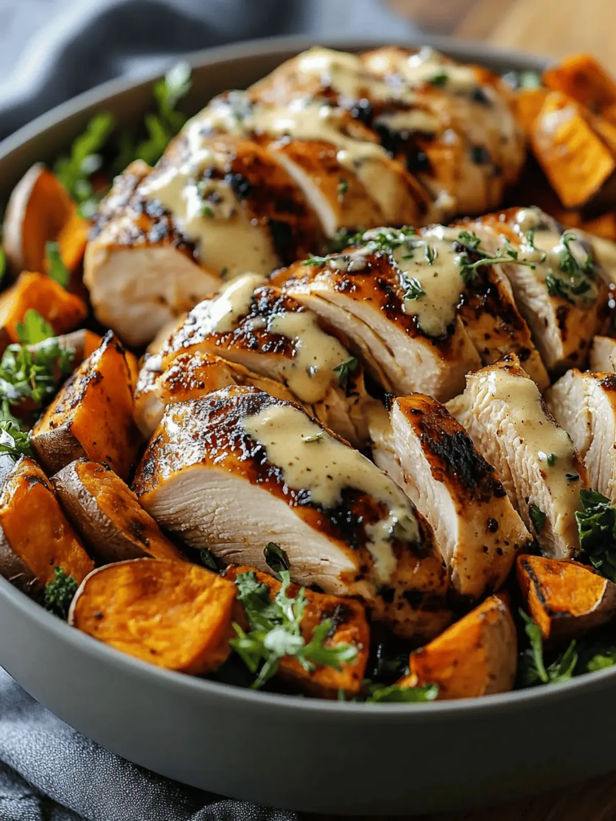 Maple Dijon Chicken & Roasted Sweet Potato