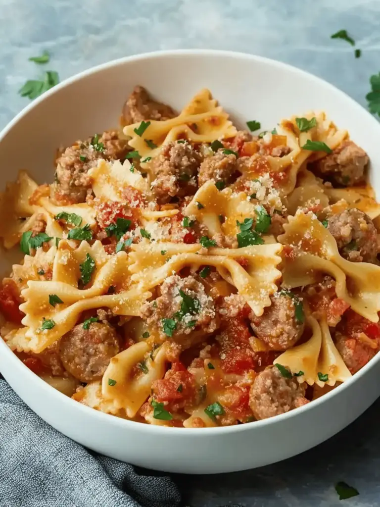 Italian Sausage Bow Tie Pasta