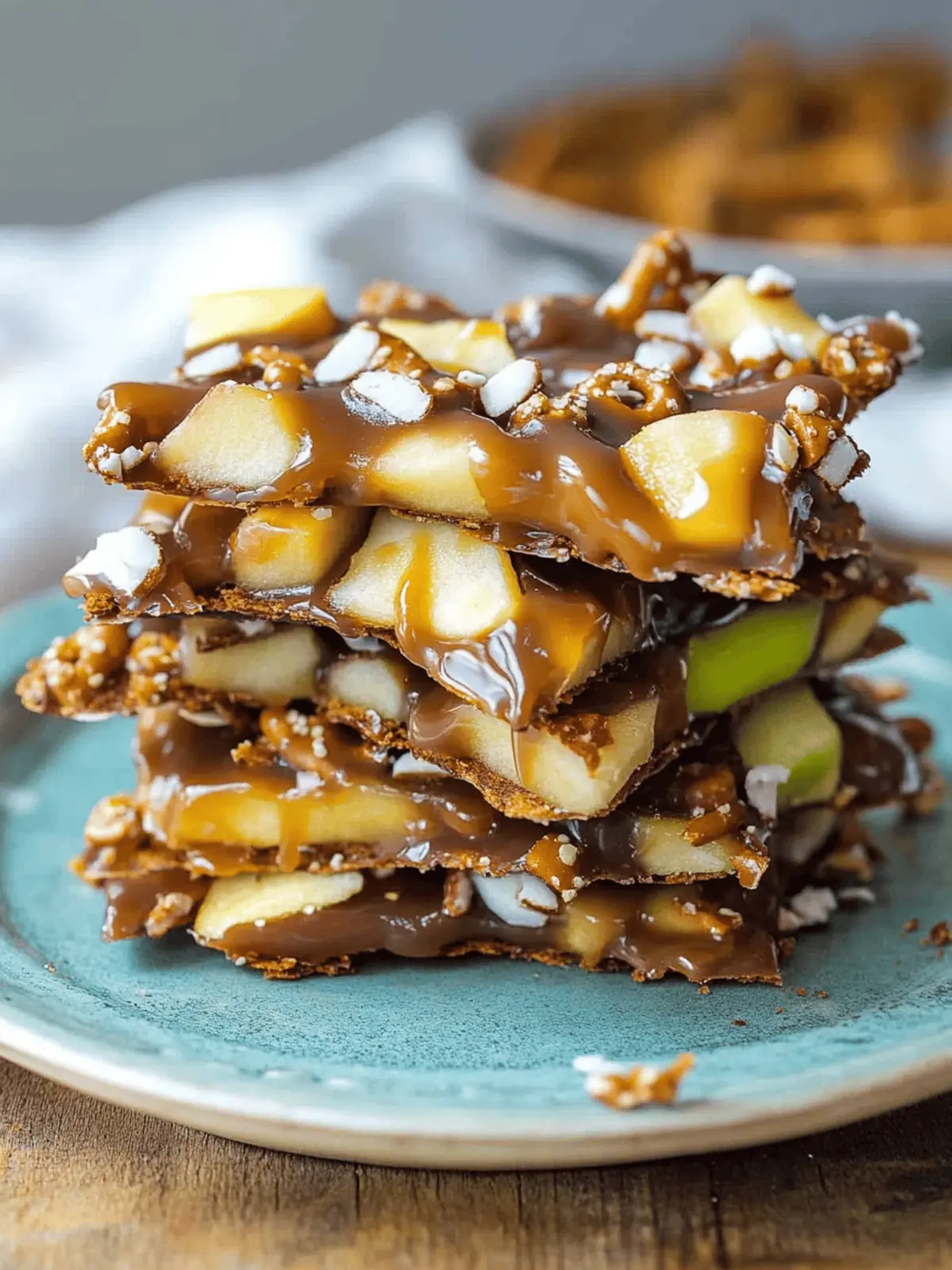 Caramel Apple Bark With Pretzels